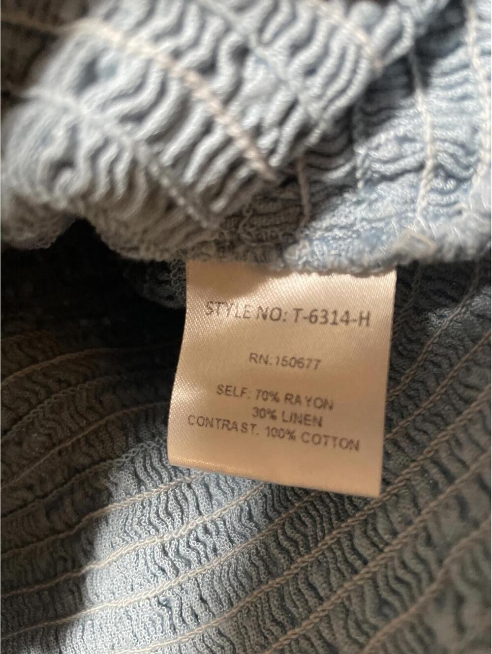 Strut & Bolt Blouse Top Womens Size Small Blue White Boho Peasant Balloon Sleave - Picture 4 of 7